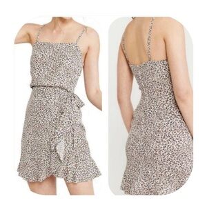 Abercrombie & Fitch Leopard Print Wrap Mini Dress